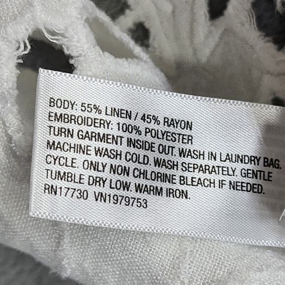 Universal Thread Skirt Women XS White Linen Blend Maxi Embroidered Cutout Casual - Picture 4 of 7